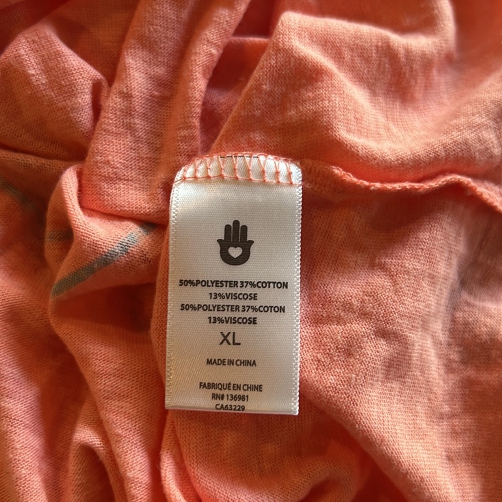 Spiritual Gangster Coral Sleeveless Crop Tank with Sunrise Accent - Picture 6 of 6